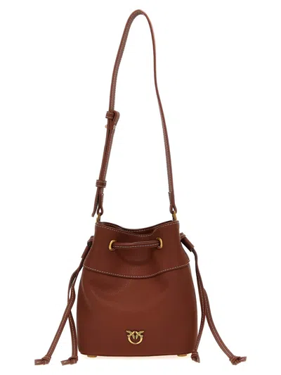 Pinko Mini Bucket Bag In Brown