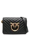 Pinko Mini Chevron-quilted Click Love Bag In Black