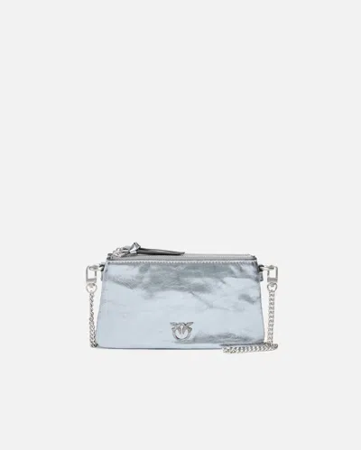Pinko Mini Double Bag In Laminated Leather