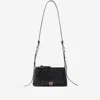 Pinko Mini Double Bag Shoulder Bag With Full Rhinestones In Black