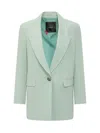 Pinko Mini Double Layer Jacket In Verde Salvia