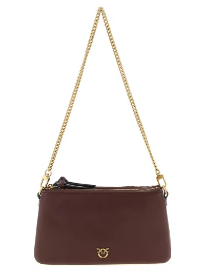 Pinko Mini Double Crossbody Bags Bordeaux In Burgundy