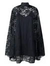 Pinko High-neck Lace Dress In Black