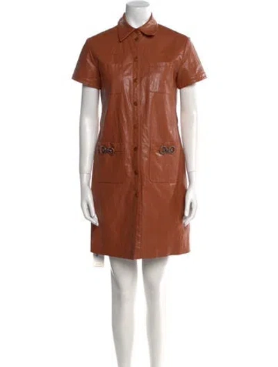 Pre-owned Pinko Mini Dress In Brown
