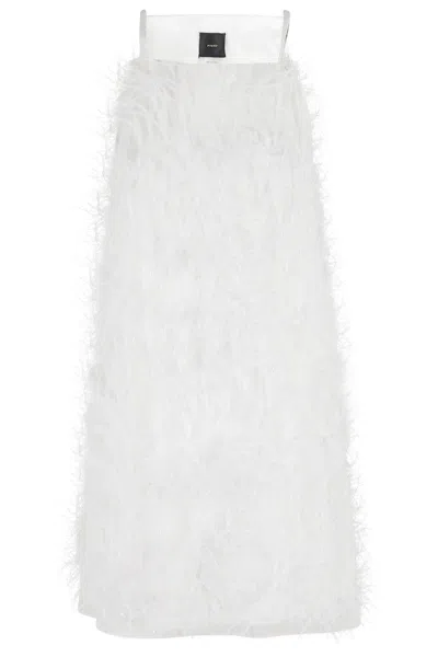 Pinko Mini Dress With All-over Feather Detail In Multi