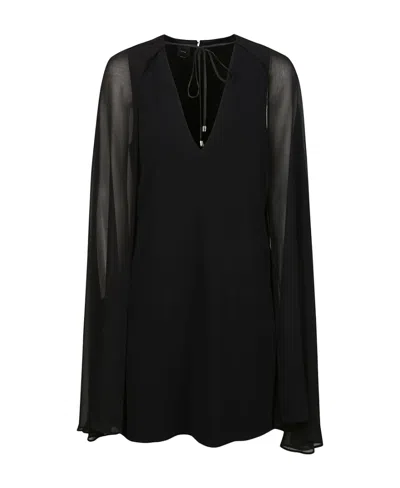 Pinko Mini Dress With Cloak Effect In Black