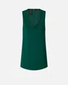 Pinko Mini Dress With Jewel Neck In Verde Bottiglia Scuro