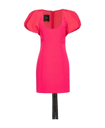 Pinko Mini Dress With Lantern Sleeves In Pink