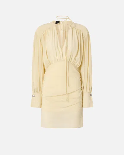 Pinko Sea Mist Cotton Dress In Yellow