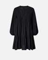 Pinko Mini Dress With Openwork Design And Crystals In Limo Black