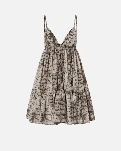 Pinko - Mini Dress With Snake Print - 44 In Grey