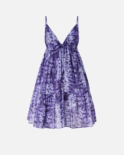 Pinko - Mini Dress With Snake Print - 46 In Blue