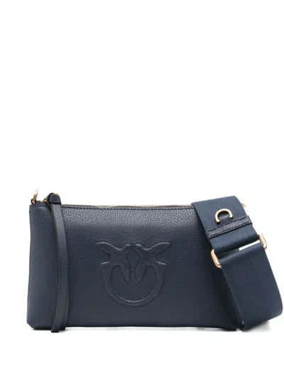 Pinko Mini Embossed-logo Cross-body Bag In Blue