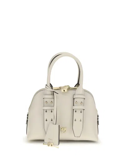Pinko Leather Mini Escape Bag Bowling Bag In White