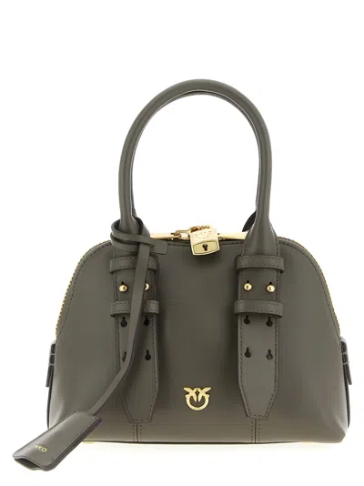 Pinko Buckle-detailing Shoulder Bag In Gray