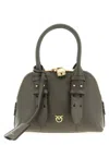 Pinko Buckle-detailing Shoulder Bag In Gray