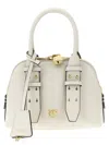 Pinko Mini Escape Leather Handbag In White