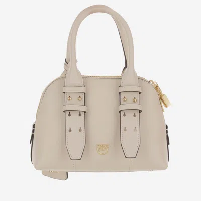 Pinko Mini Escape Leather Handbag In White