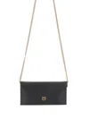 Pinko Black Leather Flat Purse Mini In Black