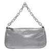 Pinko Mini Half Baguette Bag In Silver