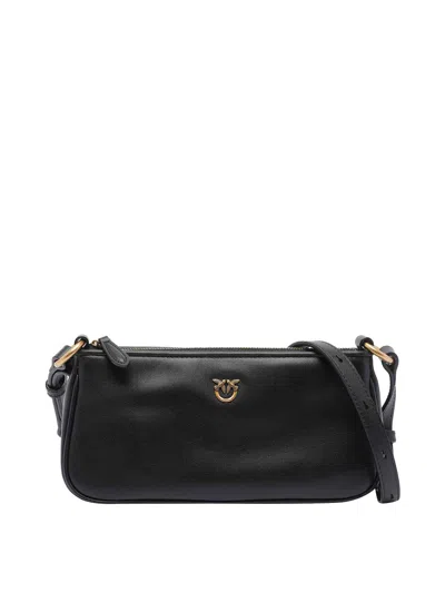 Pinko Mini Half Moon Baguette Crossbody Bag In Black
