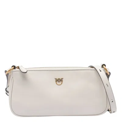 Pinko Mini Half Moon Baguette Crossbody Bag In White