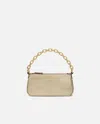 Pinko Mini Half Moon Baguette Handbag In Laminated Suede