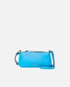 Pinko Mini Half Moon Baguette Leather Crossbody Bag In Blue