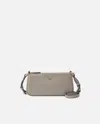 Pinko Mini Half Moon Baguette Leather Crossbody Bag In Gray