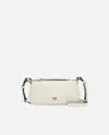 Pinko Mini Half Moon Baguette Leather Crossbody Bag In White