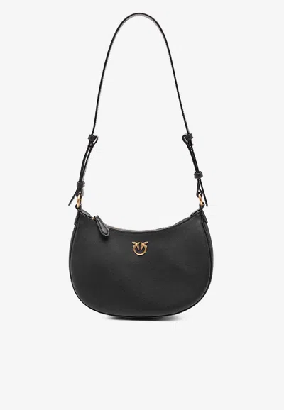 Pinko Mini Love Bag Half Moon Simply In Black-antique Gold