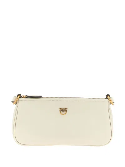 Pinko Mini Half Moon Logo-plaque Cross Body Bag In Neutral