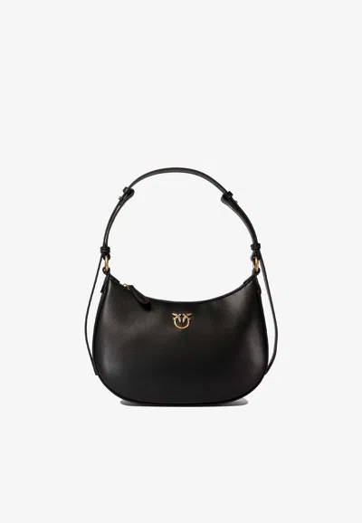 Pinko Mini Love Bag Half Moon Simply In Black-antique Gold