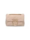 Pinko Mini Handbag With Quilted Oblique Pattern And Gold-tone Details In Pink