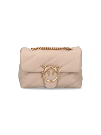 Pinko Mini Handbag With Quilted Oblique Pattern And Gold-tone Details