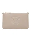 Pinko Mini Horizontal Flat Cross Body Bag In Nude