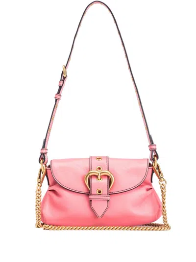 Pinko Mini Jolene Leather Shoulder Bag In Pink