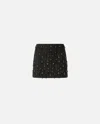 Pinko Crystal And Pearl Miniskirt In Black