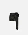 Pinko Bow-detail Draped Mini Skirt In Black