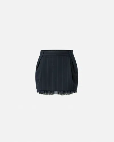PINKO MINI-JUPE À RAYURES ET À FRANGES