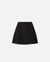 Pinko Flared Pleated Mini Skirt With Perforated Texture In Black
