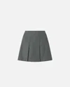Pinko Pleated Wool-blend Mini Skirt In Gray