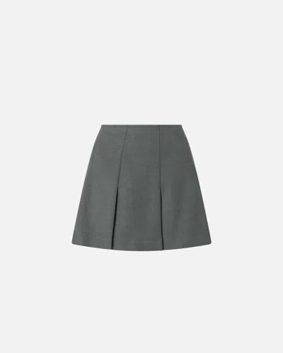 Pinko Pleated Wool-blend Mini Skirt In Gray