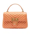 Pinko Mini Lady Love Bag Puff Chevron In Brown