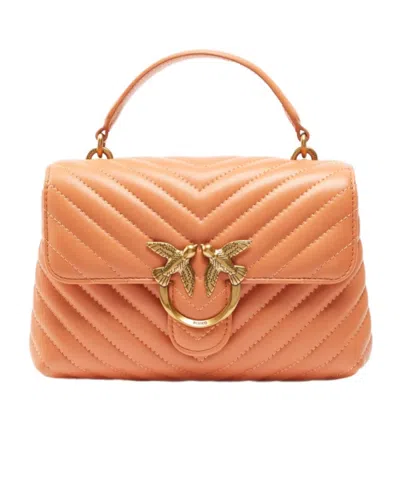 Pinko Mini Lady Love Bag Puff Chevron In Brown