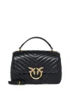 Pinko Mini Lady Love Bag Puff Chevron Handbag In Black