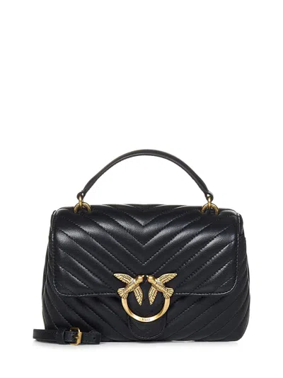Pinko Mini Lady Love Bag Puff Chevron Handbag In Black