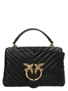 Pinko Foldover Quilted Shoulder Bag With Chain Strap In Black