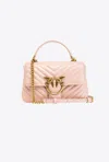 Pinko Mini Lady Love Bag Puff Chevron In Rosa/polvere Rosa-antique Gold
