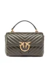 Pinko Mini Lady Love Chevron Bird Tote Bag In Green